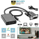 VGA Male To HDMI Female 1080P Audio TV AV HDTV Video Cable Converter Adapte A5P8