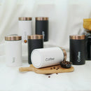 3pcs Tea Coffee Storage Canisters w/ Lid Kitchen Dry Nuts Space-saving Black