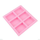 6 Cavity Plain Rectangle Soap Mold Silicone Craft DIY Making Homemade Cake Tool