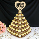 Wedding Decoration DIY Wooden Heart Chocolate Stand Storage Rack Display Ho M1V8