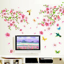 wall stickers graceful peach blossom wall stickers romantic living room decor 3C