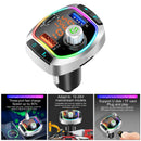Car Bluetooth FM Transmitter QC3.0 PD Fast Charge 6 RGB Backlit 2 USB Ports