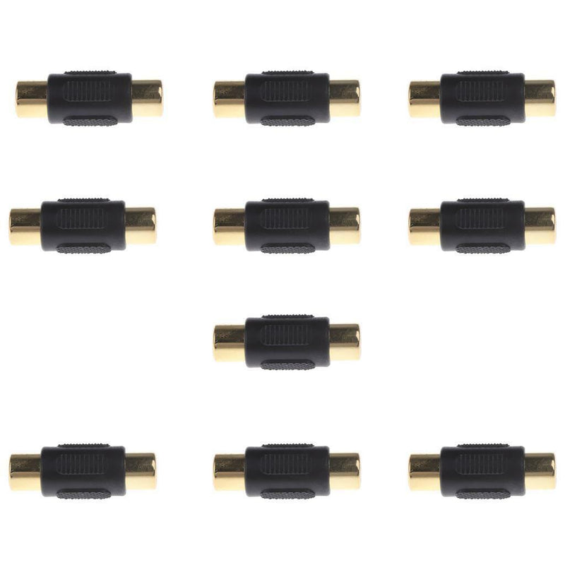 10 Piece RCA Female to Female Coupler Socket Audio Adapter Extender
