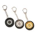 Car Key Ring Creative Wheel Rim Hub Design Chain Keyfob Pendant Golden