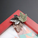 Classic Tricolor Maple Leaf Retro Brooch Pin Lapel Party Wedding Corsage