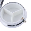 Portable Pocket Pill Case 3 Compartments Medicine Box Round Folding Organizer Kw