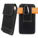 For 5.5 Inch Phone Belt Bag Black Flip Holder Pouch Universal w/ Carabiner Hook