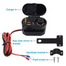 4-in-1 Motorcycle USB Charger -  Lighter, Clock , Switch