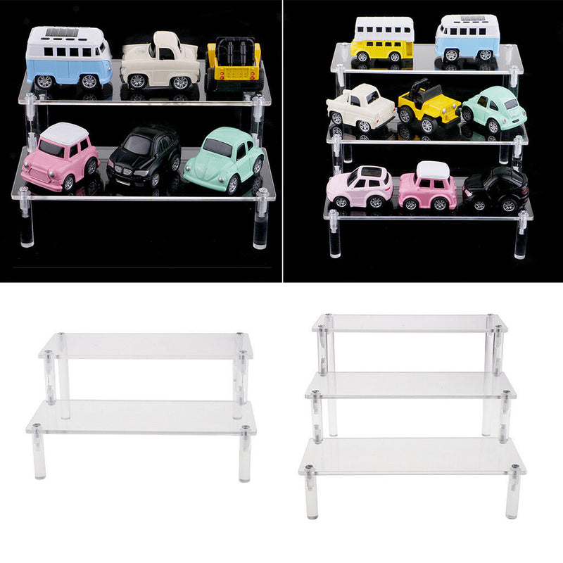 2pc Acrylic Riser Display Shelf Removable Rack Display Stand for Figures