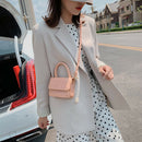 Women Leather Mini Shoulder Handbags Flap Messenger Crossbody Bags (Pink) A