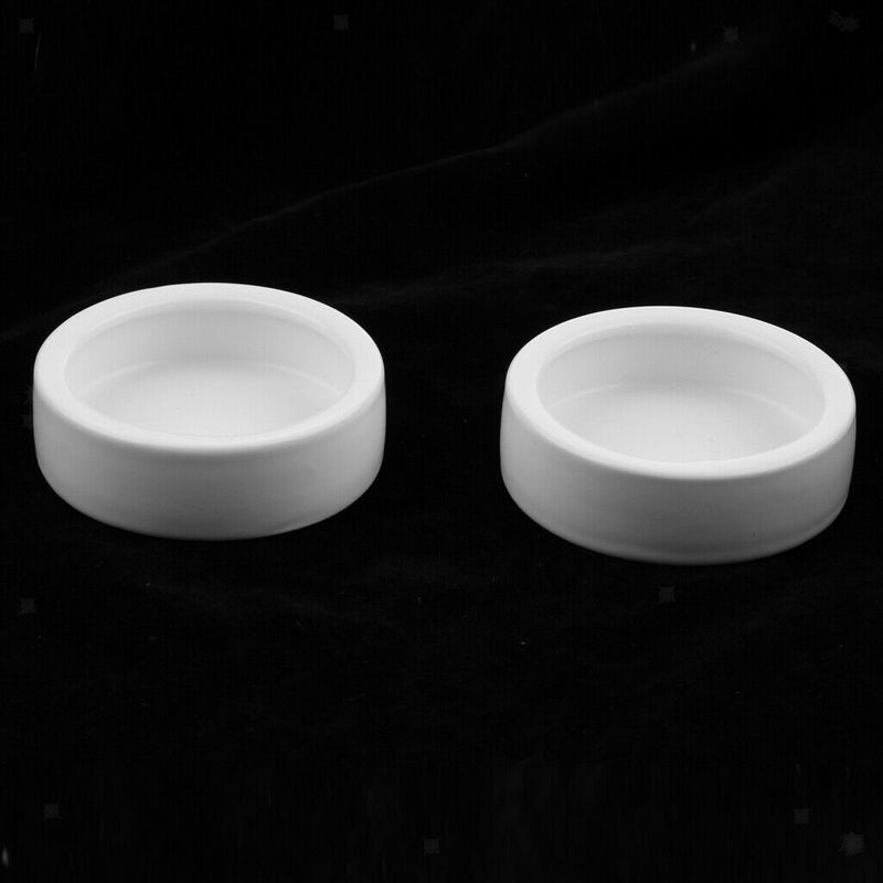 4Pcs Ceramics Reptile Rock Food and Water Dish (White 6.7x2cm)