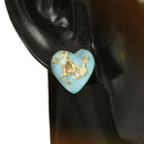 Cute Women Girls Natural Stone Turquoise Heart Shaped Earrings Ear Stud Jewelry