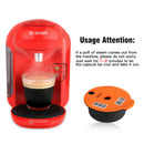Reusable PP Coffee Capsule Pods w/ Slicone Lid Fit for Bosch Tassimo 180ml