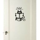 Cute Cat Shh Toilet Wall Stickers Art Vinyl Mural Home Room Decor Removable LJ