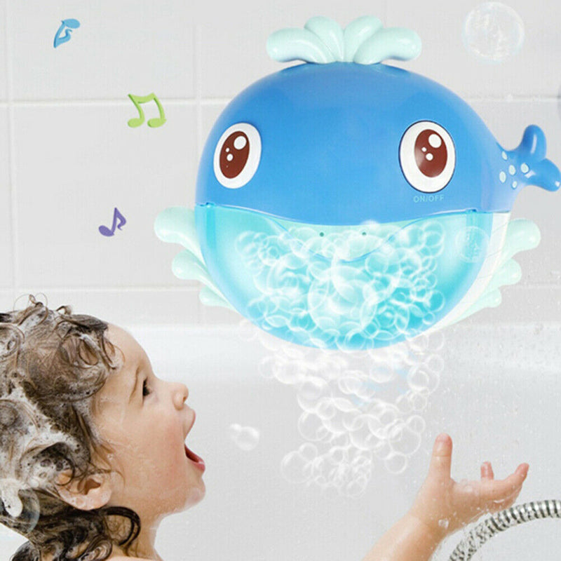 Cartoon whale bubble machine music bubble baby bath shower bathing toys KQ FT