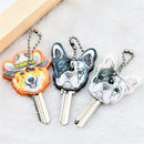 5pcs Mixed Puppy Pug Dog Key Cover Cap Keychain Key Ring Key Case Unisex Gift TE