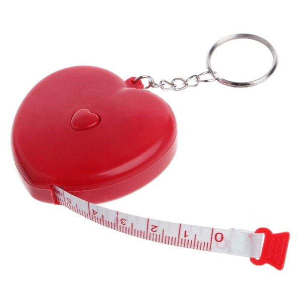 1.5m Keychain Portable Retractable Ruler Heart-shaped Tape Measure 4.92ft