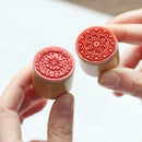6PCS DIY Scrapbook Wood Rubber Stamp Mandala Flower Album Stamps Photo Card D3E6