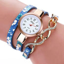 Douya Elegant Quartz Watch Women Rhinestone Bracelet Wristwatch (White) A