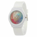 2018 Womens Jelly Silicone Quartz Waterproof Wrist Watches Colorful Galaxy V1D0
