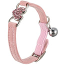 Heart charm and bell cat collar safety elastic adjustable with soft velvet  J3R5