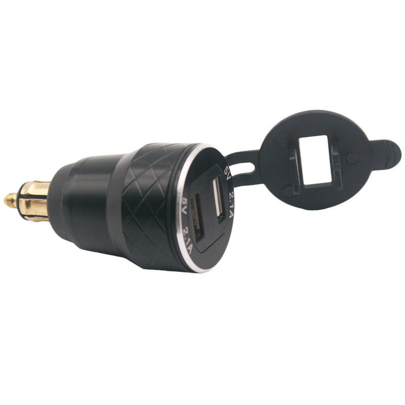 2x Motorcycle Scooter Double USB Charger DIN Socket Voltmeter For BMW F800 F650