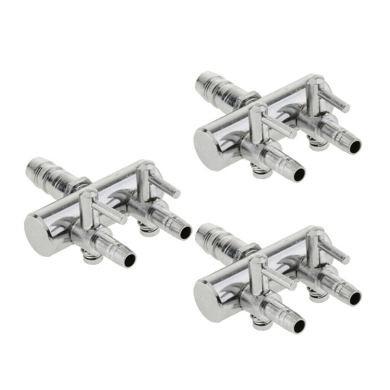 2 Ways Air  Splitter Lever Control Valve For Fish Tank Aquarium 3 Pack