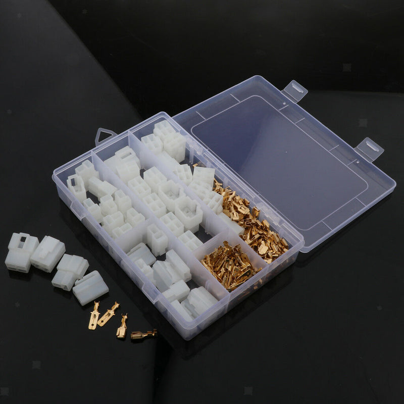 20 Kits 2 4 Pin 6.3mm Crimp Terminal Cable Locking Male Female Connector