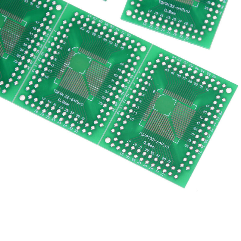 5pcs QFP/TQFP/LQFP/FQFP 32/44/64/80/100 to DIP Adapter PCB Board Converter Chic