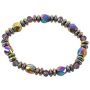 Unisex Mode Multicolor Magnetic Bracelet Beads Hematite Stone for Therapy H