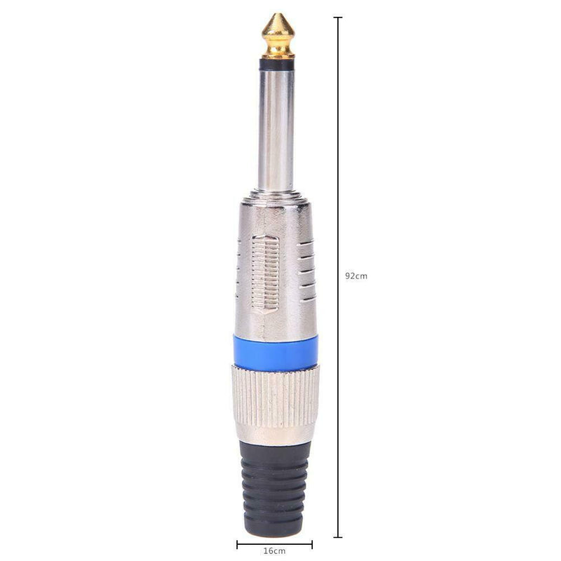 Mono 6.35mm 1/4 Inch Nickel Plated Male Tip Audio Sound Mic Jack Plug Conne A