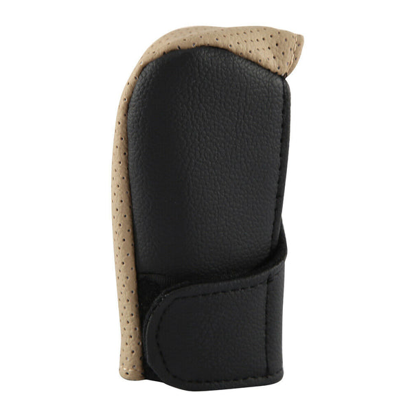 Gear Shift Knob Cover Synthetic Leather Shifter Lever Knob Cover (Beige)