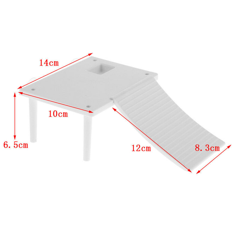 Reptile Resting Terrace Aquarium Turtle Basking Platform w/ Suction Cup