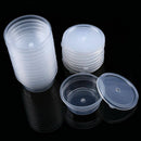 10pcs Round Food Containers Plastic Clear Storage Deli Pots w/ Lids Takeaway Box