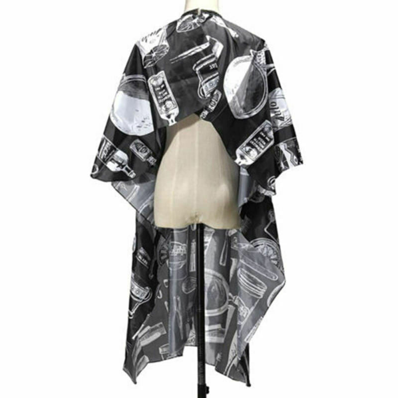 Black Hairdressing Gown Cape Hair-Cut Salon Barber Nylon Cloth Wrap Prote FKT