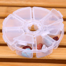 8 slots Empty Clear Round Wheel Storage Box/Container for Seed Beads Gems New