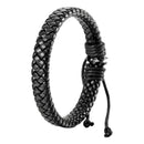 Leather Bracelet Bangle Cuff Rope Black Surfer Wrap Adjustable Men,Women J7W8