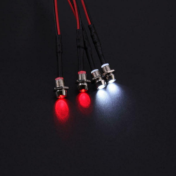 4 LED Headlight 3mm White/Red Light RC Car Parts for TRAXXAS HSP HPI REDCAT A#S