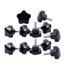 12pcs Black Plastic 32mm Head Diameter Star Clamping Knobs M8 x 30mm R5O3