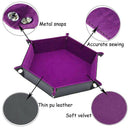 Dice Rolling Tray Dice PU Folding Hexagon Tray Dice and Game Storage Tray f O4X2