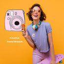 Pink Cartoon Backpack Book Camera Pins Brooch Badges Jewelry Gift (Style 1)