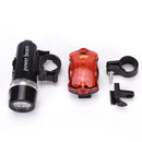 2x Bike Light Head + Rear Safety Alarm Set Bicycle Cycle White Beam 5 LED LamLJ