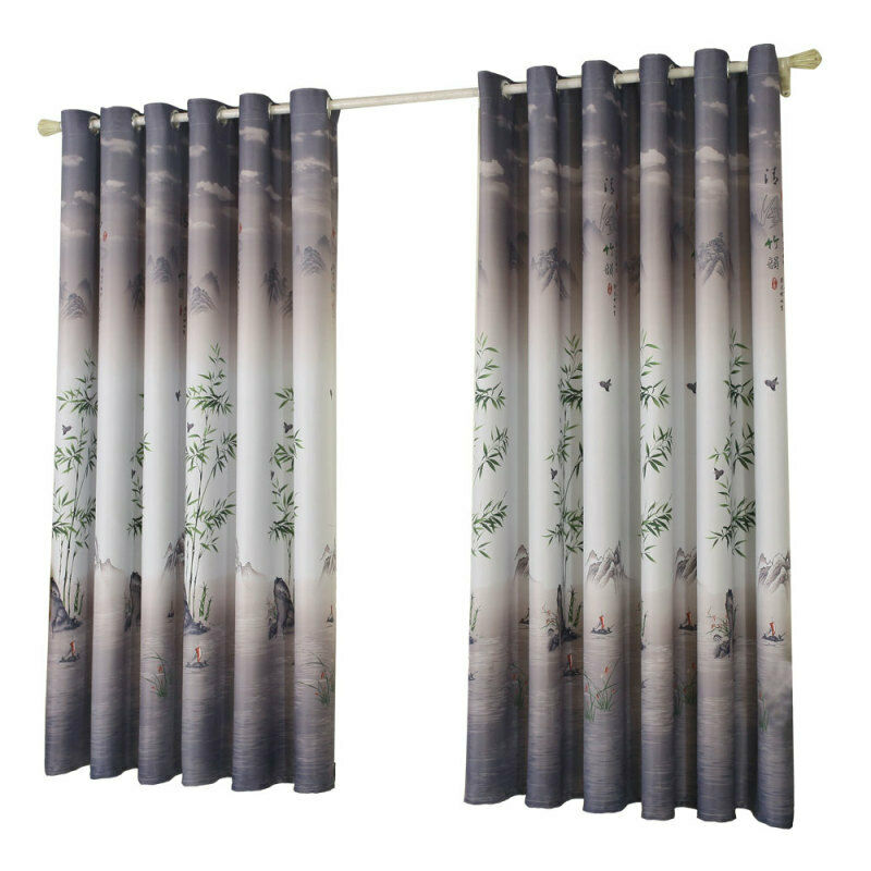 1*2M Green breeze bamboo Floral printed bedroom living room Window curta RLH