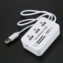 3 Ports USB 2.0 HUB Multi-card Reader for Sd/mmc/m2/ms Mp-all in One (White