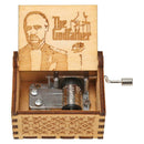 Retro Wood Hand Cranked Music Box Carved Kid Child Birthday Gift Home Decor