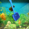 Long Handle Fish Tank Glass Wipe Plastic Sponge Algae Glass Cleaner (Blue) A