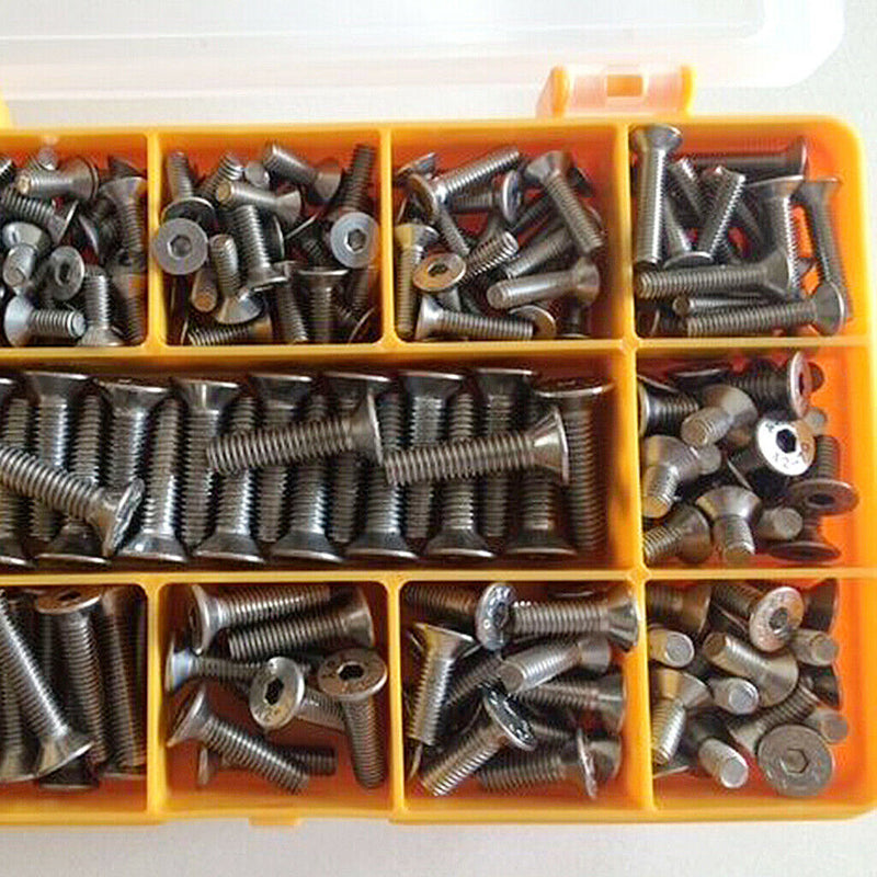 260 Pack of Stainless Steel Hex Socket ,Countersunk Screws Self Allen Bolts ,M4,
