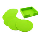 7pcs Silicone Placemat Coasters Cushion Mug Tea Cup Pad Non-slip Mat,Green