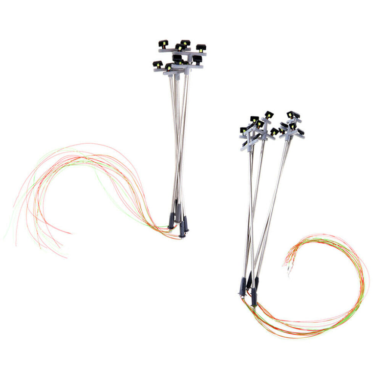 10x Building HO OO Scale Post Railway LED Street Lights