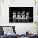 Cute Snowman 5D DIY Full Round Diamond Painting Mosaic Art Decor Beadwork